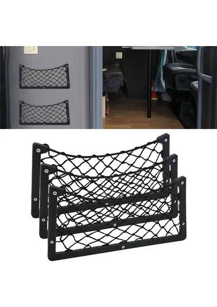 3 Parça Kamp Araba Net Organizatör Saklama Çantası Cep Kapı Paneli Otobüs Koltuğu Arka Montaj Organizatör Mesh Telefon Tutucu Ağ Cüzdan Anahtarı Için (Yurt Dışından) indirimleri