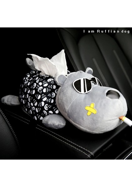 No.1 Boyutu Yaratıcı Araba Doku Kutusu Araba Aksesuarları Kızlar Kadınlar Için Para Autos Peluş Husky Karikatür Hayvanlar Köpek Peçete Kol Dayama Kutusu Sandalye Geri (Yurt Dışından)