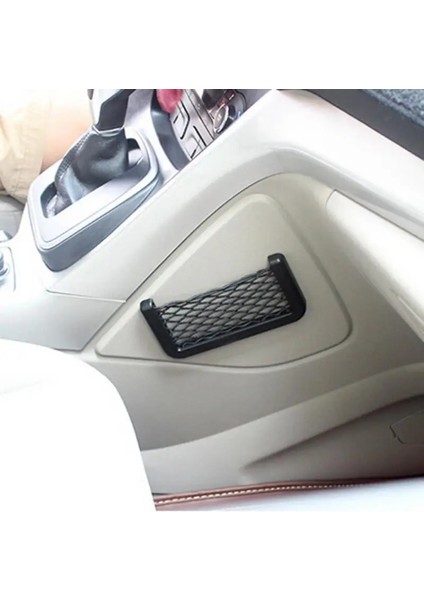 15X8CM Araba Net Saklama Çantası Cep Elastik Dize Oto Arka Arka Yüksek Kapasiteli Koltuk Örgü Tutma Cep Siyah Araba Organizatör Koltuk Sırt Çantası (Yurt Dışından)