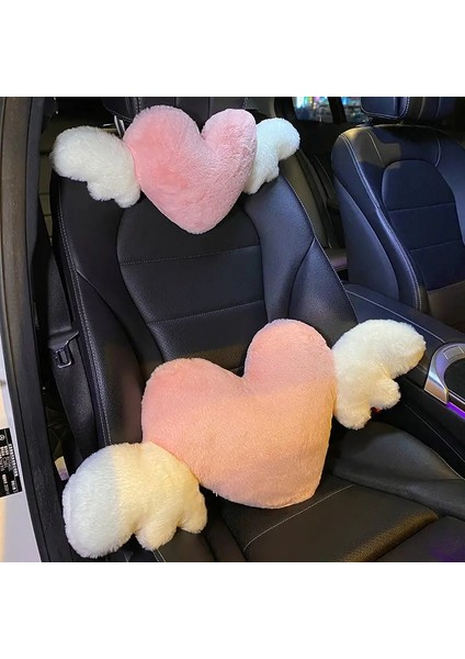 Stil Ayarla Jınserta Kalp Şeklinde Araba Kafalık Peluş Aşk Boyun Yastık Koltuk Arka Yastık Bel Desteği Yastığı Evrensel Araba Aksesuarları (Yurt Dışından)