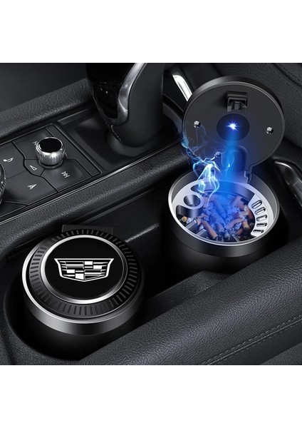 A Araba Küllük ile LED Işık Itme Tipi Cadillac Ats Xts Cts Srs Bls Dts Xt5 Ct5 Escalade Sigara Sigara Küllük Saklama Kutusu (Yurt Dışından)
