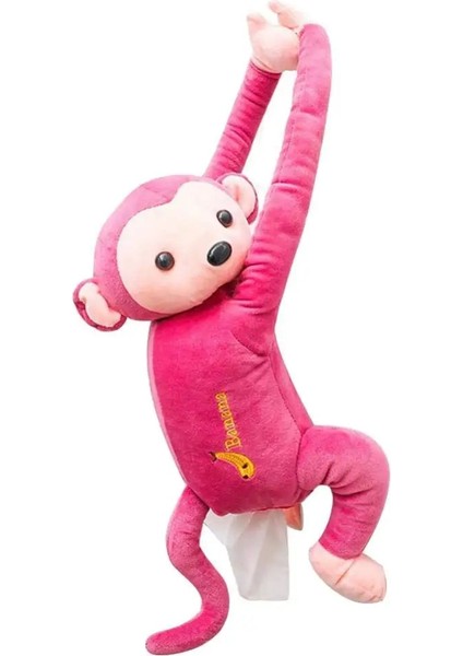 Pembe Güzel Hayvan Peluş Maymun Doku Kutusu Araba Asılı Saklama Kutusu Iç Dekor Oto Sevimli Bebekler Pompa Kutusu Aksesuarları (Yurt Dışından)