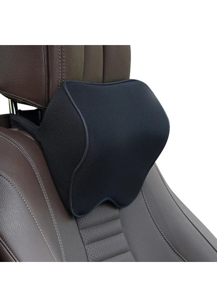 Siyah Yastık Tarzı Araba Kafalık Yastık Boyun Bellek Bel Desteği Pamuklu Nefes Alabilir Otomatik Boyun Desteği Kafalık Minderi Koltuk Kafalık Arabada (Yurt Dışından)