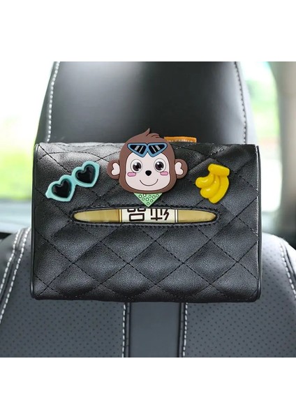 H Yaratıcı Araba Doku Kutusu Kapağı Karikatür Sevimli Koltuk Araba Asılı Tip Araba Doku Kağıdı Çok Fonksiyonlu Araba Dekorasyonu (Yurt Dışından)