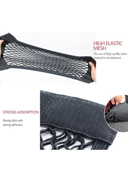 60X25CM Araba Gövde Örgü Organizatör Depolama Net Koltuk Sırt Çantası Evrensel Suv Önyükleme Dize Cepler Oto Sihirli Bant Yangın Söndürücü Ağı (Yurt Dışından)