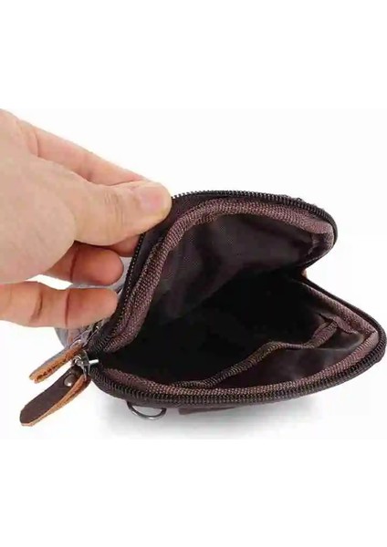 A 1 Adet Çok Amaçlı Rahat Erkek Deri Telefon Kılıfı Kemer Anti-Hırsızlık Moda Bel Fermuarlı Çanta Pu Çanta Crossbody Omuz Paketi (Yurt Dışından) indirimleri