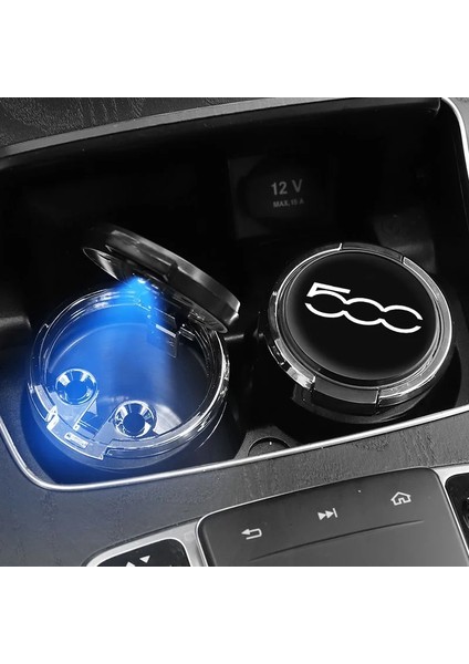 Siyah Fiat x 500L Aksesuarları Için Mavi Işık Araba Styling Dumansız Kül Tablası ile Taşınabilir Oto LED Küllük (Yurt Dışından) modelleri