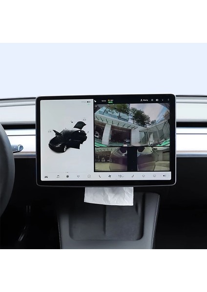 Beyaz Tesla Modeli Için 3 Y x S Araba Doku Kutusu Arkasında Gizli Ekran Peçete Doku Kağıt Tutucu Iç Kağıt Depolama Araba Aksesuarları (Yurt Dışından)