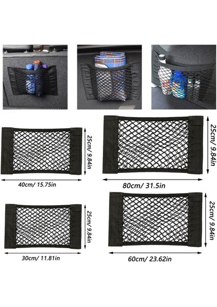 25X40CM Araba Arka Arka Bagaj Depolama Net Koltuk Elastik Dize Net Sihirli Etiket Örgü Saklama Çantası Cep Kafesi Oto Organizatör Koltuk Sırt Çantası (Yurt Dışından)
