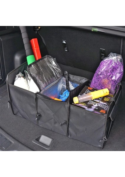 Kırmızı Evrensel Araba Depolama Organizatör Gövde Katlanabilir Oyuncaklar Gıda Depolama Kamyon Kargo Konteyner Çanta Kutusu Siyah Araba Istifleme Toplama (Yurt Dışından) fırsatları