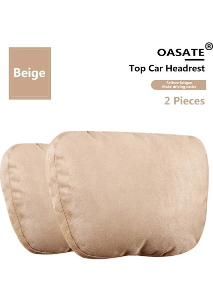 2 Adet Bej Tarzı En Li Araba Kafalık Boyun Desteği Koltuk Maybach Tasarım S Sınıfı Yumuşak Evrensel Ayarlanabilir Araba Yastığı Boyun Dinlenme Yastığı (Yurt Dışından)