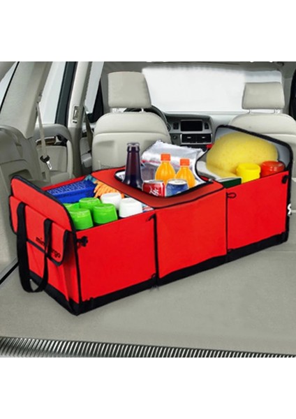 Kırmızı Evrensel Araba Depolama Organizatör Gövde Katlanabilir Oyuncaklar Gıda Depolama Kamyon Kargo Konteyner Çanta Kutusu Siyah Araba Istifleme Toplama (Yurt Dışından) indirimleri