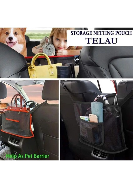 B Büyük Kapasiteli Araba Koltuğu Net Cep Çanta Çanta Tutucu Çanta Organizatör Depolama Pet Net Bariyer Arka Koltuklar Arasında Köpek Kılıfı (Yurt Dışından) fırsatları