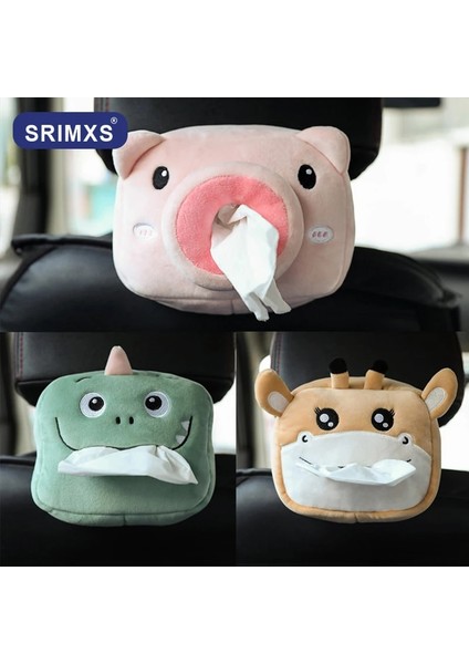 B Araba Doku Kutusu Peluş Hayvanlar Araba Doku Kutuları Sevimli Kağıt Tutucu Araba Styling Taşınabilir Kağıt Paket Kılıf Peçete Kağıt Tutucu (Yurt Dışından)