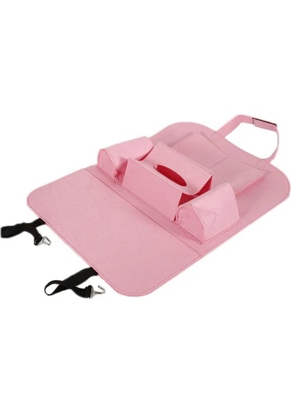 Pembe Araba Koltuğu Düzenleyici Oto Araba Arka Koltuk Düzenleyici Araba Şekillendirici Tutucu Çok Cepli Koltuk Yün Keçe Çok Işlevli Depolama (Yurt Dışından)