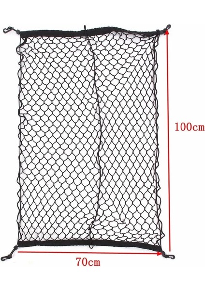 Siyah 100X70 cm Evrensel Siyah Naylon Araba Gövde Net Bagaj Depolama Organizatör Çanta 4 Kanca ile Arka Kuyruk Örgü Ağı Kargo Ağı (Yurt Dışından) fırsatları