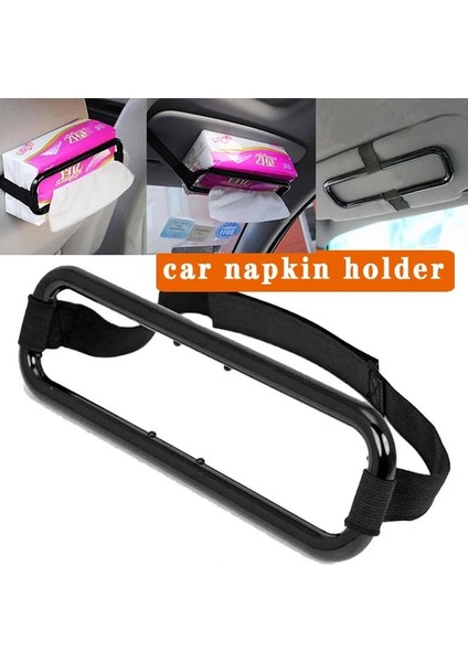 Siyah Araba Güneşlik Doku Tutucu Taşınabilir Arka Koltuk Montajı Asılı Peçete Kutusu Çerçeve Standı Oto Iç Aksesuar Klip Braketi (Yurt Dışından) modelleri
