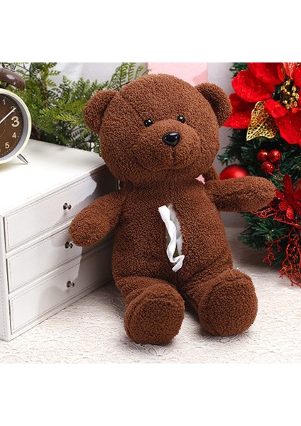 Kahverengi 30 cm Ayılar Yaratıcı Doku Kutusu Yumuşak Peluş Pamuk Karikatür Kağıt Peçete Kılıfı Hayvanlar Araba Kağıt Kutusu Peçetelik Araba Koltuğu Için (Yurt Dışından)