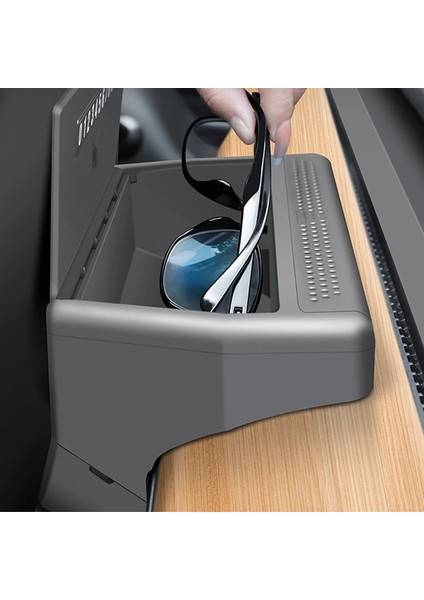 Siyah Doku Çanta Tesla Model 3 Model Y Için Araba Iç Doku Kutusu Merkezi Saklama Kutusu Koruyucu Gözlük Kutusu Dekorasyon Aksesuarları (Yurt Dışından) indirimleri