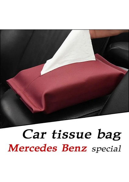 Benz Için Oto Iç Araba Doku Kutusu Doku Saklama Çantası Pu Deri Mercede Benz Abceglaglcglkgle Serisi W210 W124 W202 W212 (Yurt Dışından)