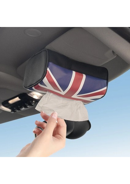 Kafes Oto Iç Union Jack Pu Deri Araba Doku Peçete Kutusu Çanta Paketi Mini Cooper Jcw S One Için Kol Dayama Kutusu Depolama Bir Tüm Seri (Yurt Dışından)