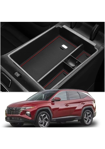 Hyundai Tucson Nx4 Limited Için Merkezi Konsol Organizatör Tepsisi Ar Merkezi Kol Dayama Abs Ikincil Saklama Kutusu (Yurt Dışından)