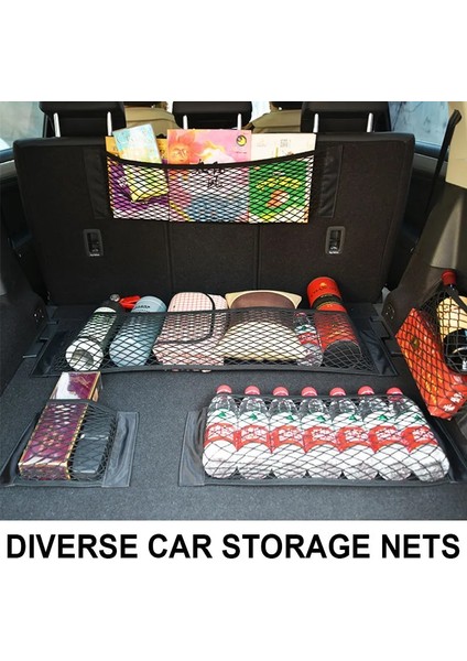 35X25CM 1 Adet Araba Aksesuarları Mesh Bagaj Organizatör Net Naylon Suv Oto Kargo Depolama Mesh Tutucu Evrensel Arabalar Için Bagaj Ağları Seyahat Cebi (Yurt Dışından)