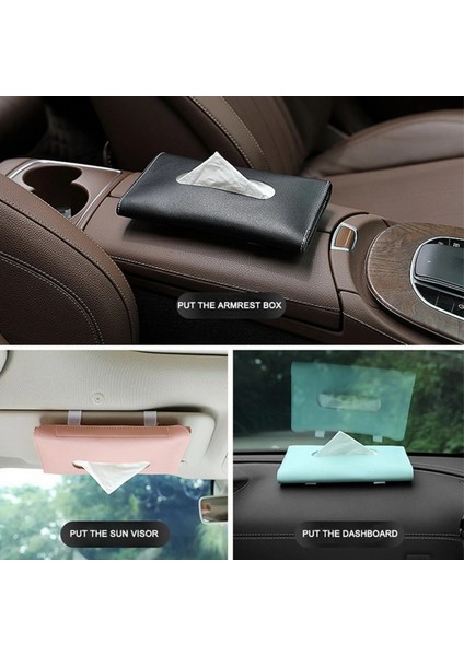 Siyah Araba Doku Kutusu Havlu Setleri Araba Güneşlik Pu Deri Doku Kutusu Tutucu Bmw Araba Aksesuarları Için Oto Iç Depolama Dekorasyon (Yurt Dışından)