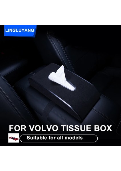 Siyah Volvo Için XC60 x V V60 XC40 V V50 V70 Xar Doku Kutusu Süet Deri + Abs Araba Aksesuarları (Yurt Dışından)
