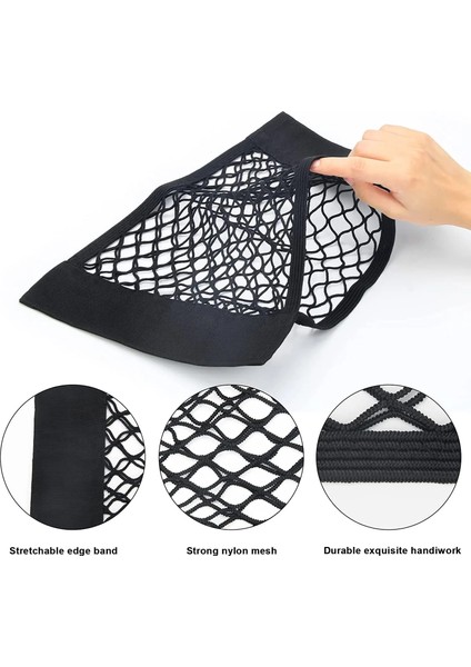 50X25 cm Araba Gövde Net Organizatör Arabalarda Gövde Elastik Dize Net Sihirli Etiket Evrensel Araba Aksesuarları Iç Saklama Kutusu (Yurt Dışından)