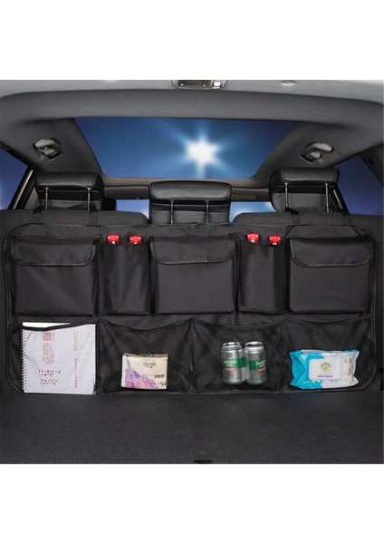Beyaz Araba Arka Koltuk Arka Saklama Çantası Çok Asılı Ağlar Cep Bagaj Çantası Organizatör Oto Istifleme Toplama Iç Aksesuar Malzemeleri (Yurt Dışından) fiyatları