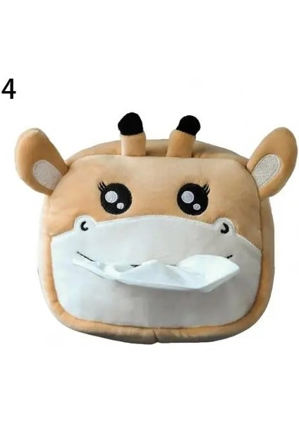 No.4 Boyutu Yenı Araba Doku Tutucu Asılı Doku Kutusu Canlı Karikatür Yumuşak Peluş Desen Dekorasyon Araba Koltuğu Için Hayvan Şekli Doku Kabı (Yurt Dışından)