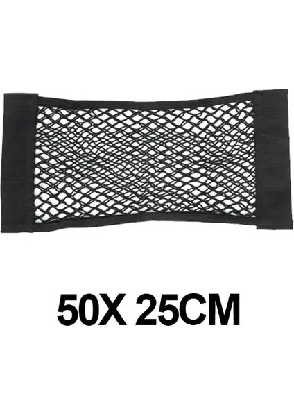 50X25 cm Araba Koltuğu Arka Örgü Gövde Net Evrensel Elastik Yapışkan Saklama Çantası Istifleme Için Çift Katmanlı Koltuk Arka Cep Organizatör Toplama (Yurt Dışından)