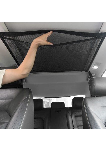 A Suv Araba Tavan Depolama Ağı Cep Araba Tavan Çantası Iç Kargo Ağı Nefes Alabilir Örgü Çanta Otomatik Istifleme Toplama Iç Aksesuar (Yurt Dışından)
