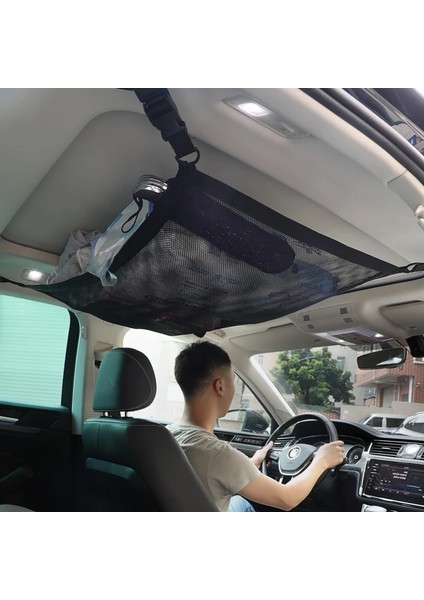 A Suv Araba Tavan Depolama Ağı Cep Araba Tavan Çantası Iç Kargo Ağı Nefes Alabilir Örgü Çanta Otomatik Istifleme Toplama Iç Aksesuar (Yurt Dışından)