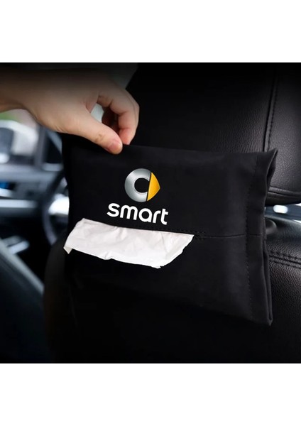 Siyah Araba Doku Peçete Kutusu Doku Çanta Organizatör Paketi Kol Dayama Kutusu Depolama Akıllı Akıllı 453 Fortwo Forfour Aksesuarları (Yurt Dışından)
