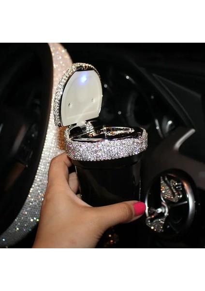 Araba Küllüğü Yaratıcı Bling Kristal Elmas Araba Süsleri Dekorasyon Araba Doku Kutusu Kağıt Tutucu Depolama Taklidi Araba Iç Aksesuarları (Yurt Dışından)