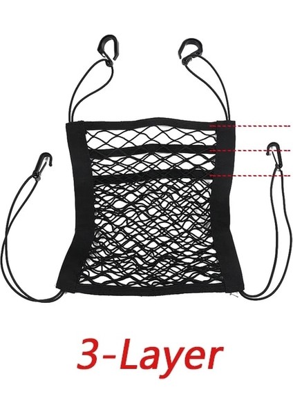 3 Katmanlı Koltuklar Arası 3 Katmanlı Araba Depolama Net Çanta Araba Bölücü Pet Bariyer Gerilebilir Elastik Örgü Çanta Organizatör Oto Aksesuarları (Yurt Dışından)
