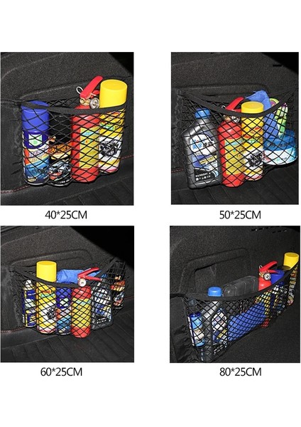 Bagaj Düzenleyici 80 Mesh Bagaj Araba Depolama Organizatör Çantası * Bagaj Bagaj Tutucu Cep Sticker Için 25CM Mesh Naylon Oto Organizatör Gövde (Yurt Dışından) fırsatları