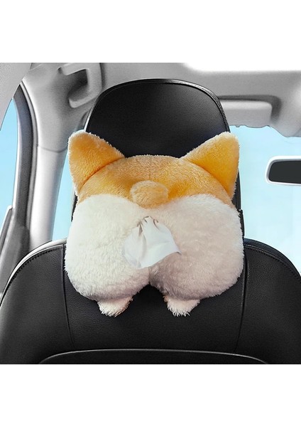 Corgi Corgi Popo Kedi Araba Doku Tutucu Peçete Kutusu Araç Arka Koltuk Doku Kılıfı Tutucu Ev Araba Bathroo Için (Yurt Dışından)