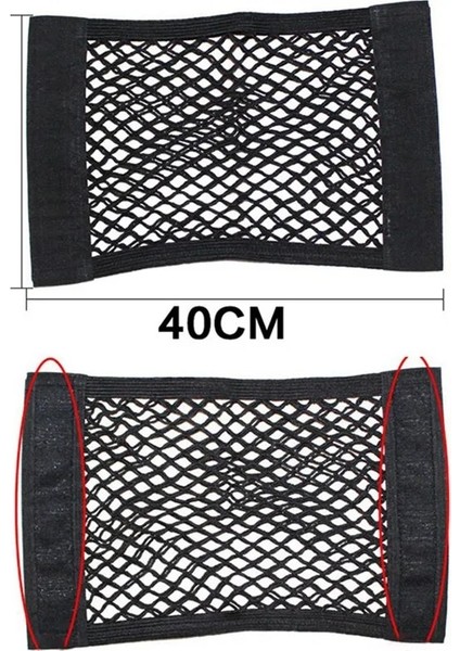 L 25X60CM Oto Araba Arka Arka Koltuk Depolama Organizatör Gövde Çok Asılı Net Cep Velcro Mikro Elastik Çift Katmanlı Kese Çanta Erişim (Yurt Dışından)