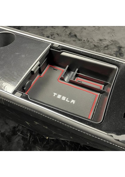 Kadife Bardak Kutusu Tesla Model Y Için Kol Dayama Saklama Kutusu Konteyner Eldiven Konsolu Tesla Model 3 Için Bardaklık Kutusu Merkezi Kol Dayama Kutusu (Yurt Dışından)