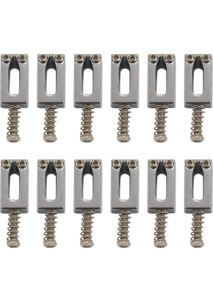 12 Parça Elektro Gitar Köprü Eyer Strat Tele Gitar Değiştirme Için Düz Set (Yurt Dışından)
