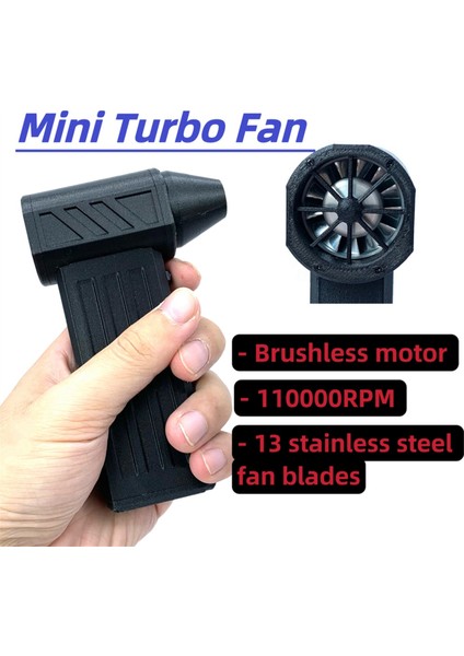 Mini Turbo Jet Fan 110000RPM Kanal Fanı - Siyah (Yurt Dışından)