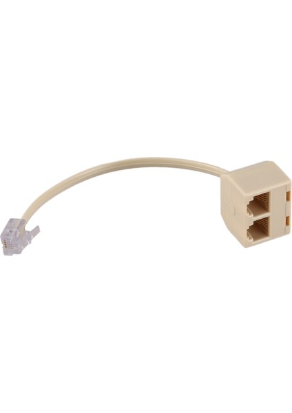 6x RJ11 6P4C 2 Yollu Çıkışlı Telefon Jakı Hattı Ayırıcı Adaptör Bej (Yurt Dışından)