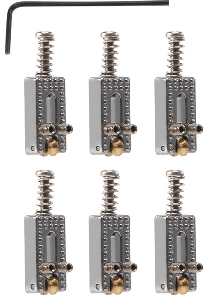 6 Silindir Köprü Tremolo Eyer Fender Strat Tele Elektro Gitar Krom Renk Için Anahtarlı (Yurt Dışından)