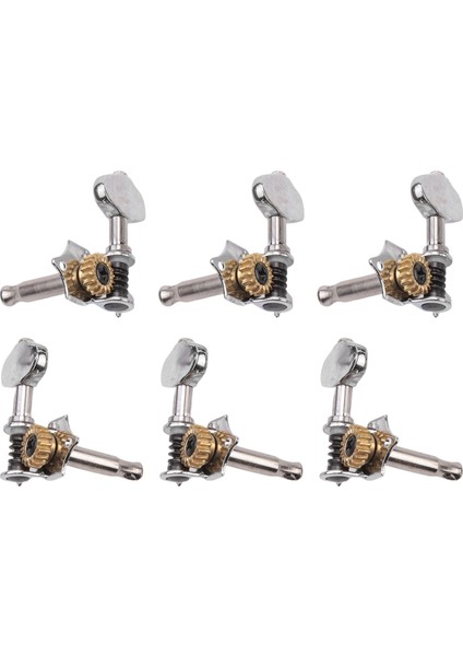 3L3R 6 Adet 1:18 Gitar Teli Tuning Pegs Tuner Makine Kafaları Topuzlar Akustik Veya Elektro Gitar Için Tuning Tuşları Gümüş (Yurt Dışından)