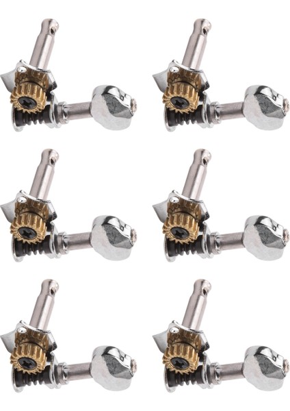 3L3R 6 Adet 1:18 Gitar Teli Tuning Pegs Tuner Makine Kafaları Topuzlar Akustik Veya Elektro Gitar Için Tuning Tuşları Gümüş (Yurt Dışından)