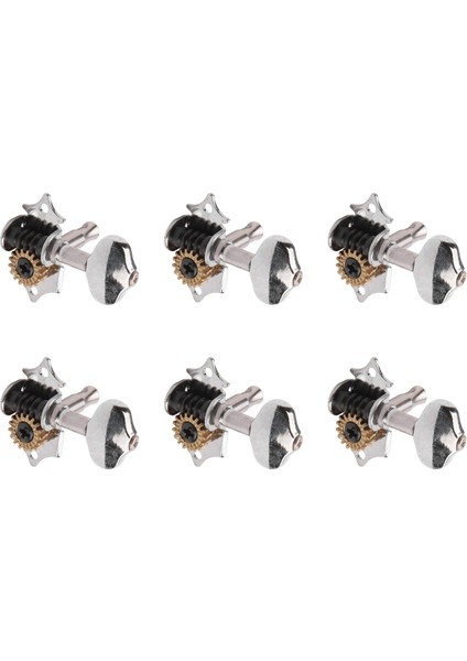 3L3R 6 Adet 1:18 Gitar Teli Tuning Pegs Tuner Makine Kafaları Topuzlar Akustik Veya Elektro Gitar Için Tuning Tuşları Gümüş (Yurt Dışından)