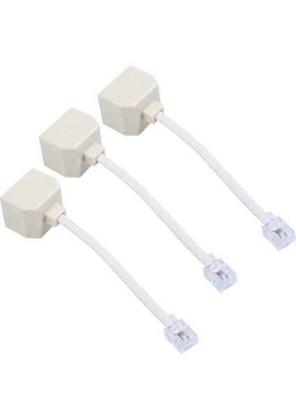3x Telefon RJ11 Erkek Hattından Çift RJ11 Dişi Jack Filtre Splitter Adaptörüne (Yurt Dışından)